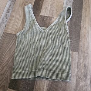 Striped V-Neck Crop Top